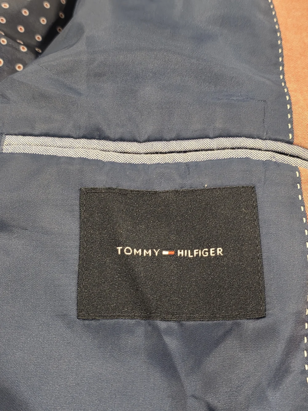 48R Men's Tommy Hilfiger 100% Cotton Blazer Muted Coral Pink Sport Coat